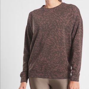 ATHLETA Sweatshirt Leopard Print Modal Sz Small NWOT